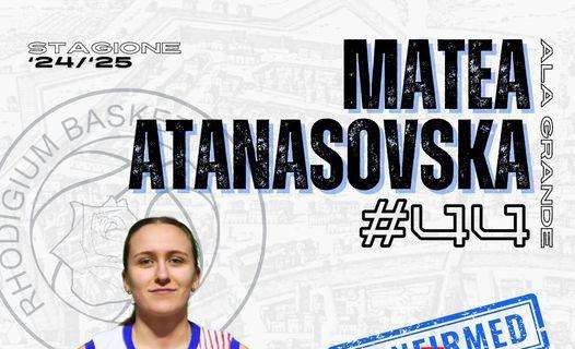 A2 F - Matea Atanasovska confermata alla Rhodigium Basket Rovigo