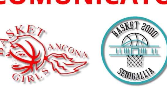 A2 F - Comunicato congiunto Basket Girls Ancona-Basket 2000 Senigallia