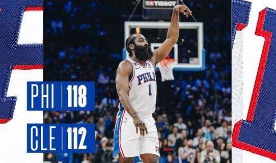 NBA - Primo tempo disastro Cavaliers a Philadelphia, Harden comanda