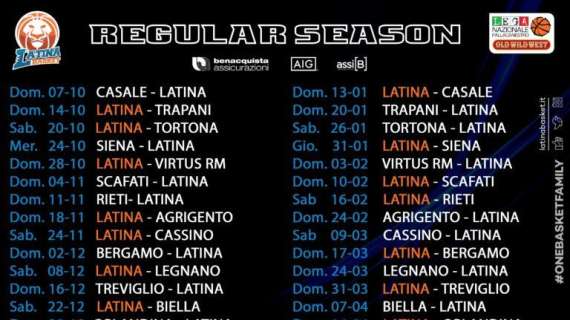 A2 - Latina, variazioni al calendario della regular season