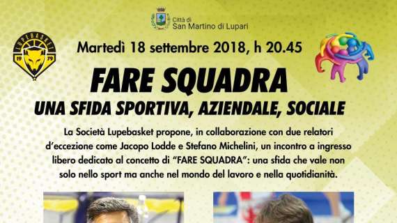 Fare squadra: il 18 settembre incontro formativo a San Martino di Lupari con Jacopo Lodde e Stefano Michelini