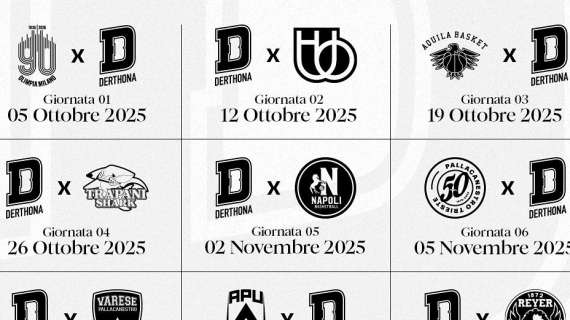 Bertram Derthona, il calendario 2025-26: avvio in casa di Olimpia Milano 