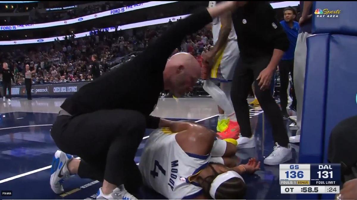 Golden State Warriors, il terribile infortunio di Moses Moody a Dallas