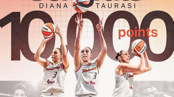 WNBA - Diana Taurasi la prima a raggiungere i 10.000 punti nella storia