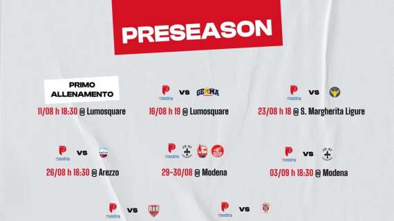 Estra Pistoia, ecco il calendario della pre-season 2025