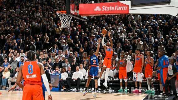 NBA - Shai Gilgeous-Alexander zitta il Madison dei Knicks all'ultimo tuffo