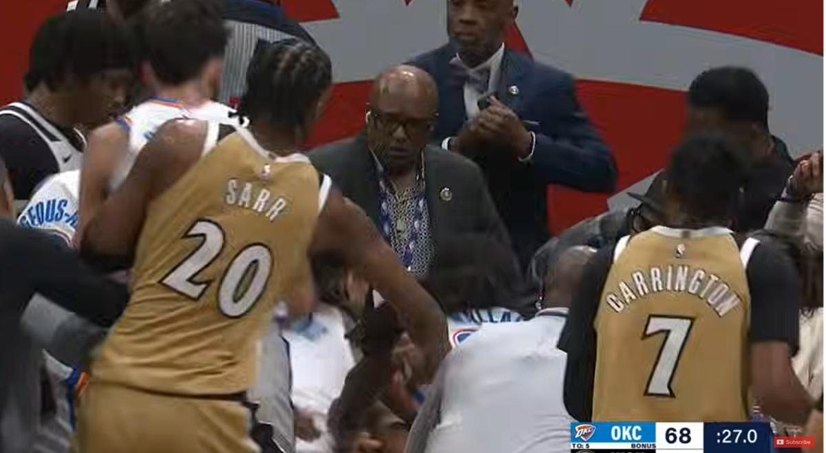 La rissa tra Thunder e Wizards tra il pubblico porta a diverse espulsioni