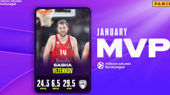 Sasha Vezenkov è l'MVP del mese di Gennaio di EuroLeague: i numeri impressionanti