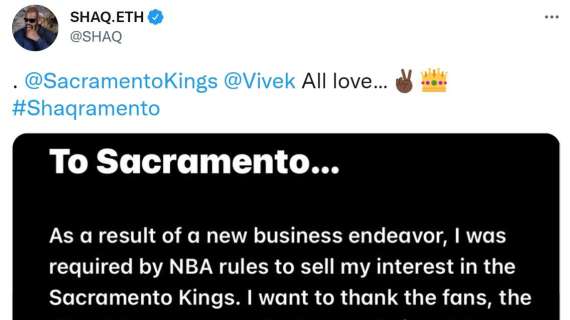 NBA - Shaquille O’Neal non è più tra i proprietari dei Sacramento Kings