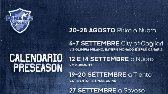 Dinamo Sassari, la preseason nell'isola: gli impegni precampionato dei Giganti