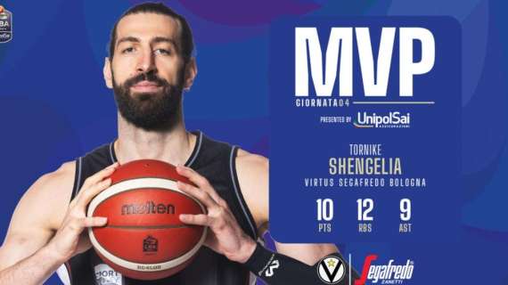 LBA - Virtus, Toko Shengelia MVP της 4ης ημέρας της Serie A