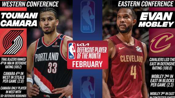 NBA - Mobley e Camara nominati Defensive Players Of The Month