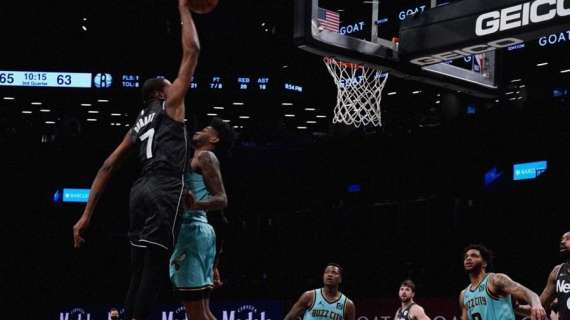 NBA - I Brooklyn Nets piegano degli Hornets dalle troppe assenze