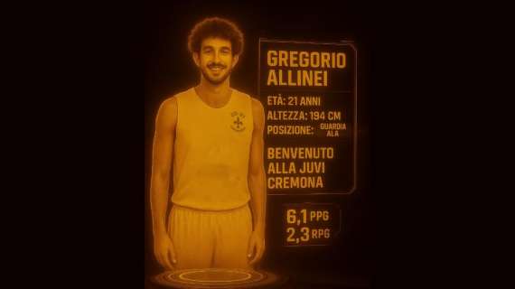 UFFICIALE A2 - Gregorio Allinei è un nuovo giocatore della Ferraroni JuVi Cremona