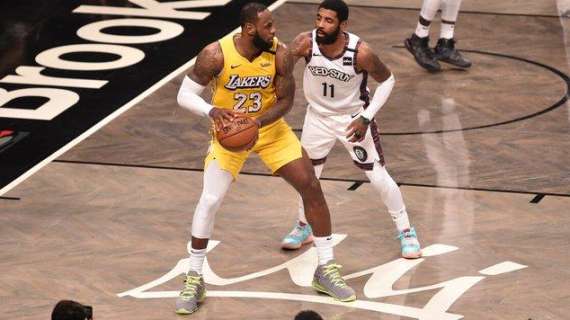 NBA - Lakers: in casa dei Nets di Irving, James fa il diavolo a quattro