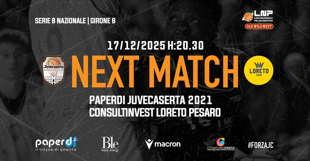Serie B - Paperdi Caserta: infrasettimanale al PalaPiccolo con Loreto Pesaro
