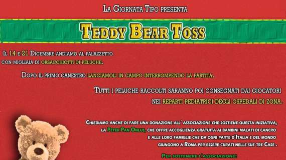 La Pallacanestro Reggiana aderisce al Teddy Bear Toss nella gara del 26 dicembre contro Pistoia
