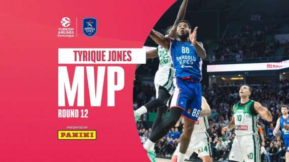 EuroLeague - Tyrique Jones (Efes) è l'MVP del Round 12
