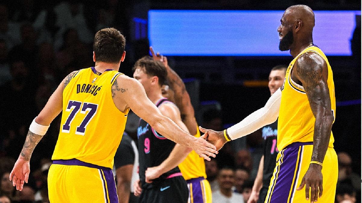 Con un Luka Doncic da 60 punti, i Lakers espugnano Miami 