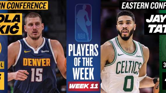 NBA, Nikola Jokic e Jayson Tatum sono gli MVP della settimana