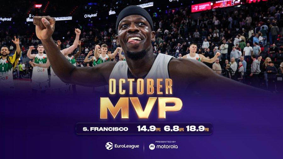 EuroLeague - Sylvain Francisco è l’MVP di ottobre, Zalgiris vola in vetta