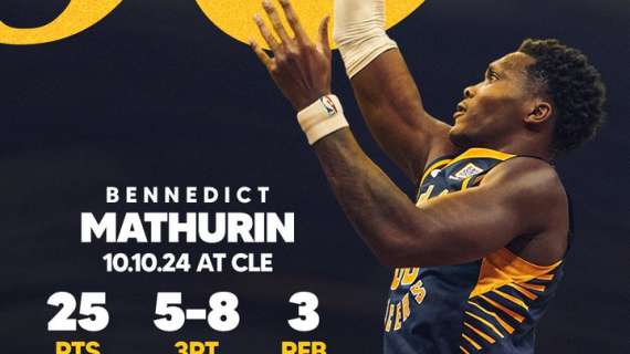 NBA - Bennedict Mathurin guida gli Indiana Pacers alla vittoria sui Cavaliers