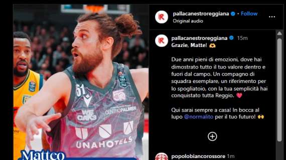 MERCATO LBA - Reggio Emilia annuncia l'uscita di Matteo Chillo