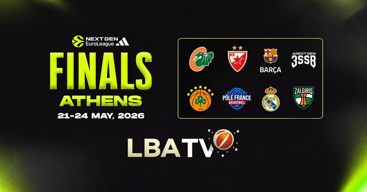 Su LBATV l'adidas NextGen EuroLeague Finals di Atene (21 - 24 maggio)