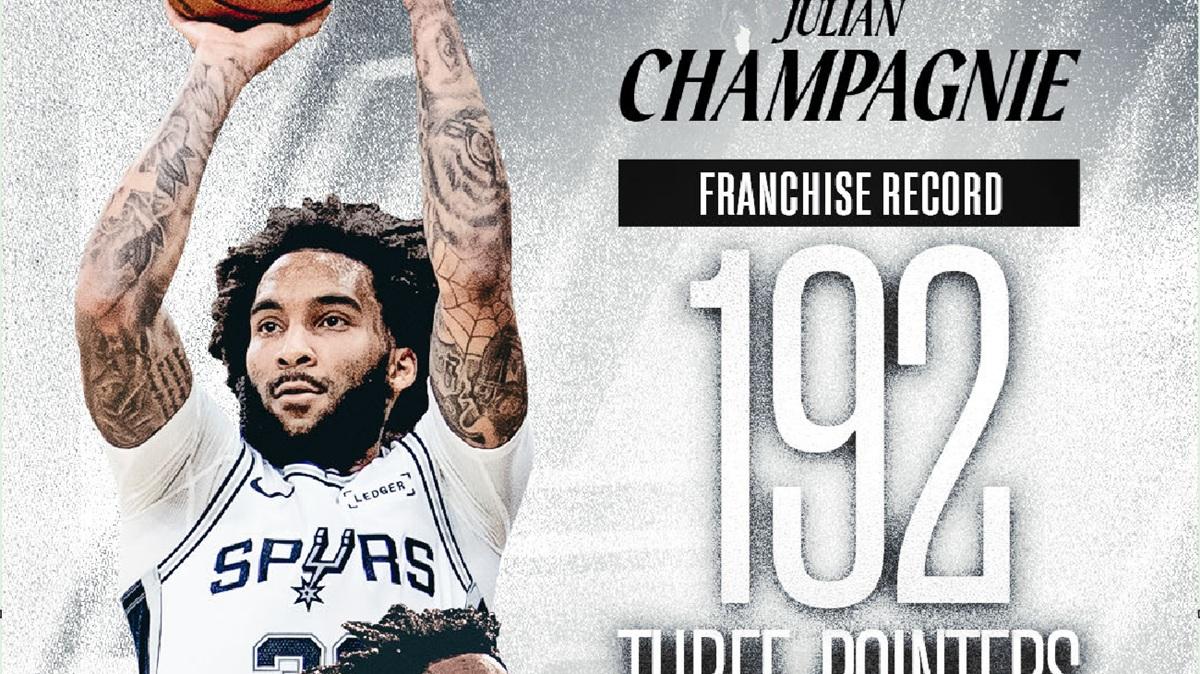 Julian Champagnie, detentore del record degli Spurs per triple in una stagione