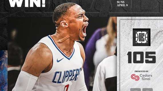 NBA - Clippers, la tripla doppia di Westbrook ridimensiona i Phoenix Suns