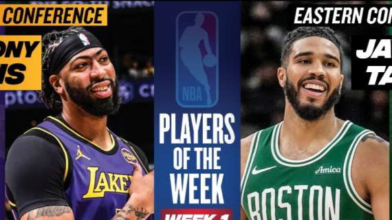 NBA - Jayson Tatum (Celtics) e Anthony Davis (Lakers) i migliori della prima settimana 2024/25