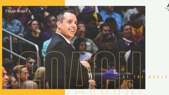 NBA - Lakers, Frank Vogel nominato Coach del mese della Western Conference 