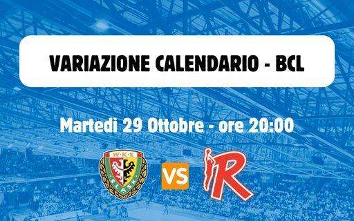 LBA - Reggiana in BCL, cambia il calendario delle gare con Slask Wroclaw e Rytas