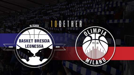 LIVE A - Germani Brescia vs Olimpia Milano, le ultimissime con palla a due ore 20:30