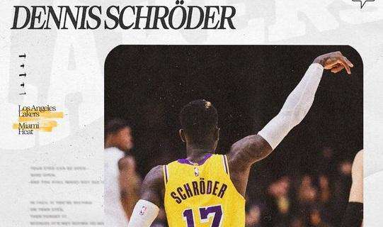 NBA - Dennis Schroder, l'eroe scavigliato dei Lakers contro Miami
