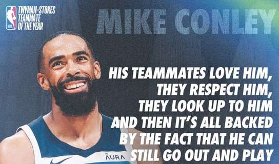 Mike Conley dei Wolves nominato Teammate of the Year 2023-24
