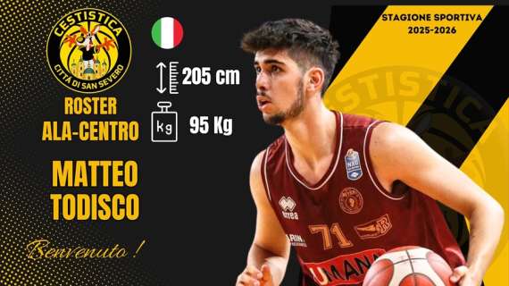 Serie B - Matteo Todisco è un nuovo innesto della Cestistica San Severo