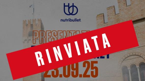 Nutribullet Treviso, rinviata la presentazione della squadra