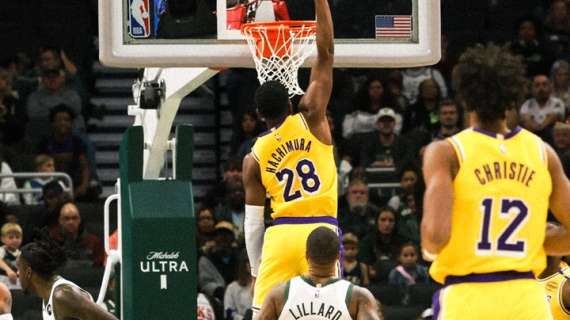 NBA - Milwaukee gira bene con Giannis, le riserve portano la vittoria ai Lakers