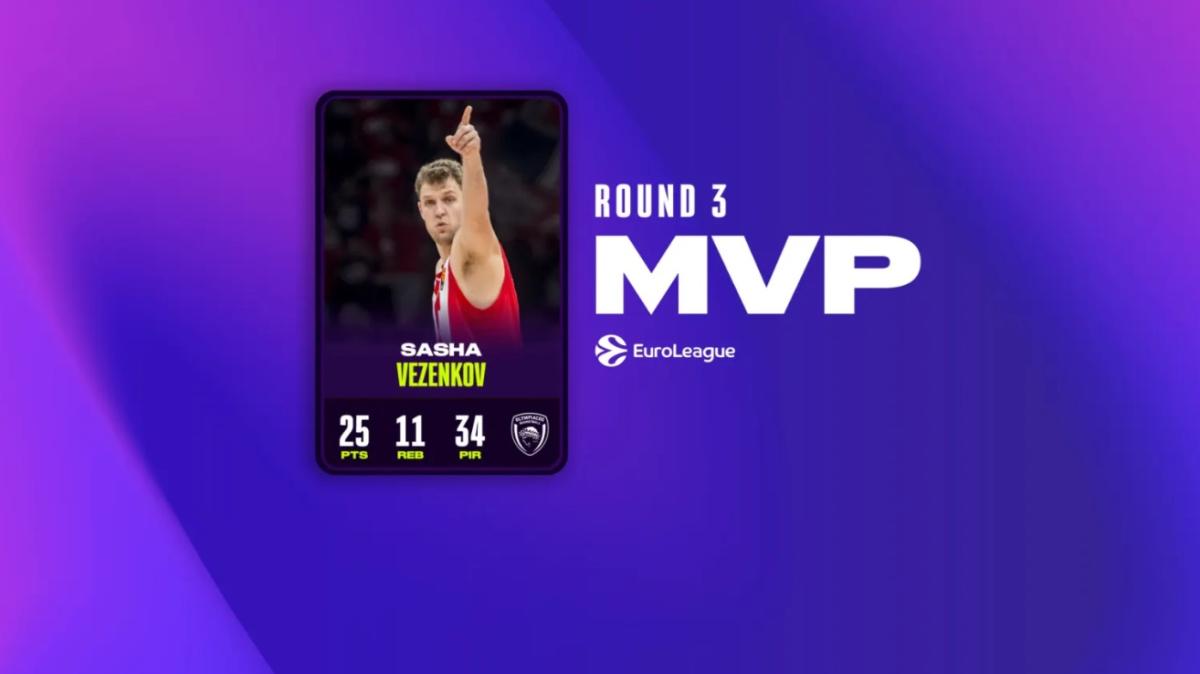 Sasha Vezenkov è l'MVP del Round 3 di EuroLeague: le migliori performance del turno