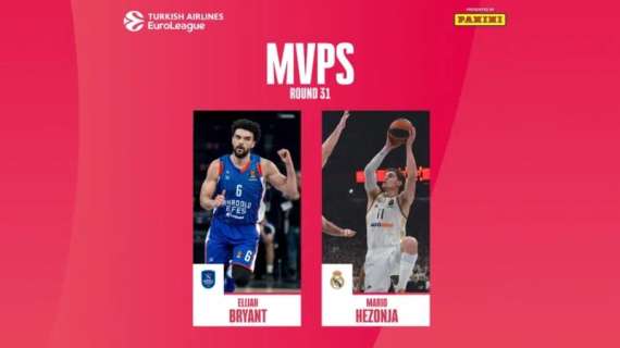 EuroLeague, Mario Hezonja e Elijah Bryant co-MVP del Round 31