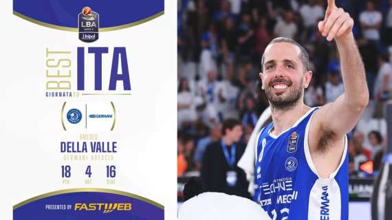 Amedeo Della Valle è Best ITA Fastweb della 30ª giornata della Serie A Unipol 2024/25