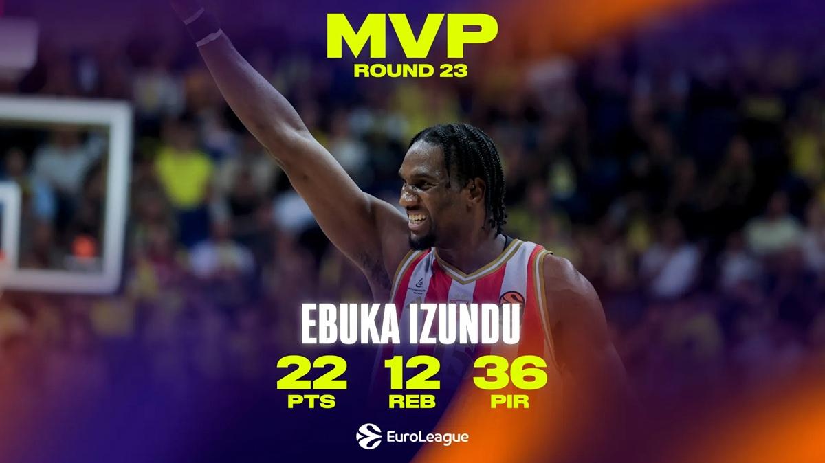 Ebuka Izundu della Stella Rossa Belgrado è l'MVP del Round 23