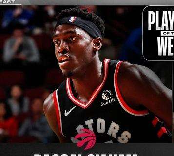 NBA - Players of the Week, a Est tocca a Pascal Siakam