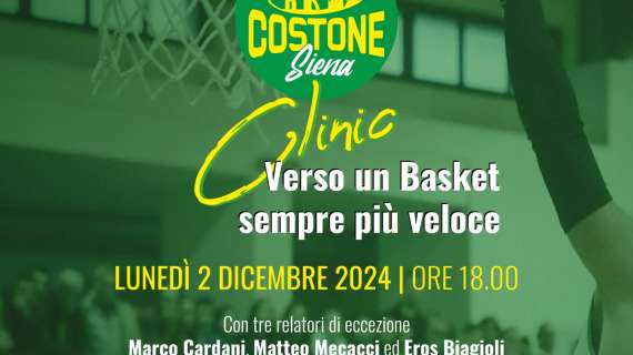 "Verso un Basket sempre più veloce": Clinic con Cardani, Mecacci, Biagioli