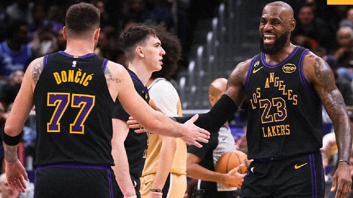 Show dei Lakers: tripla doppia lampo di Doncic e LeBron ancora dominante