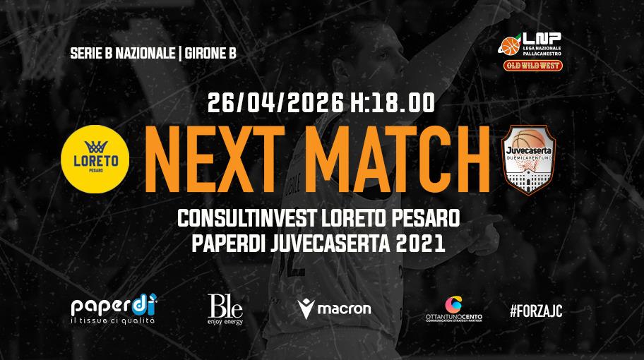 Serie B - Juvecaserta, ultimo turno in trasferta ospite del Loreto Pesaro