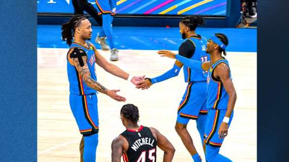 NBA - Ai Thunder serve un parziale di 24-0 per ribaltare i Miami Heat