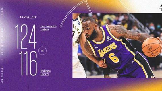 NBA - Lakers: LeBron brucia gli Indiana Pacers all'overtime