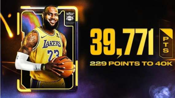 NBA - LeBron James: mancano 229 punti per arrivare a quota 40.000